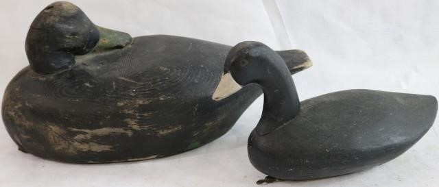 TWO CARVED WOODEN DECOYS EARLY 2c1c70