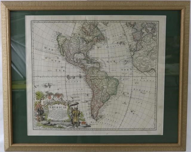 18TH CENTURY HAND COLORED MAP OF 2c1cf8