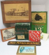 LARGE LOT OF 8 RAILROAD RELATED ITEMS,