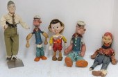5-PIECE COMPOSITION CHARACTER DOLL LOT.