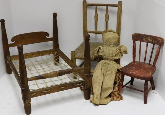 4 PIECE 19TH C DOLL AND TOY LOT 2c2606