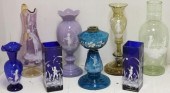 8 PIECES OF 19TH C MARY GREGORY GLASS