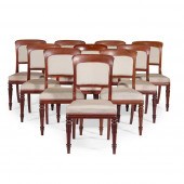 SET OF TEN VICTORIAN UPHOLSTERED DINING