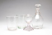 FOUR PIECES OF AMERICAN GLASSWARE. First