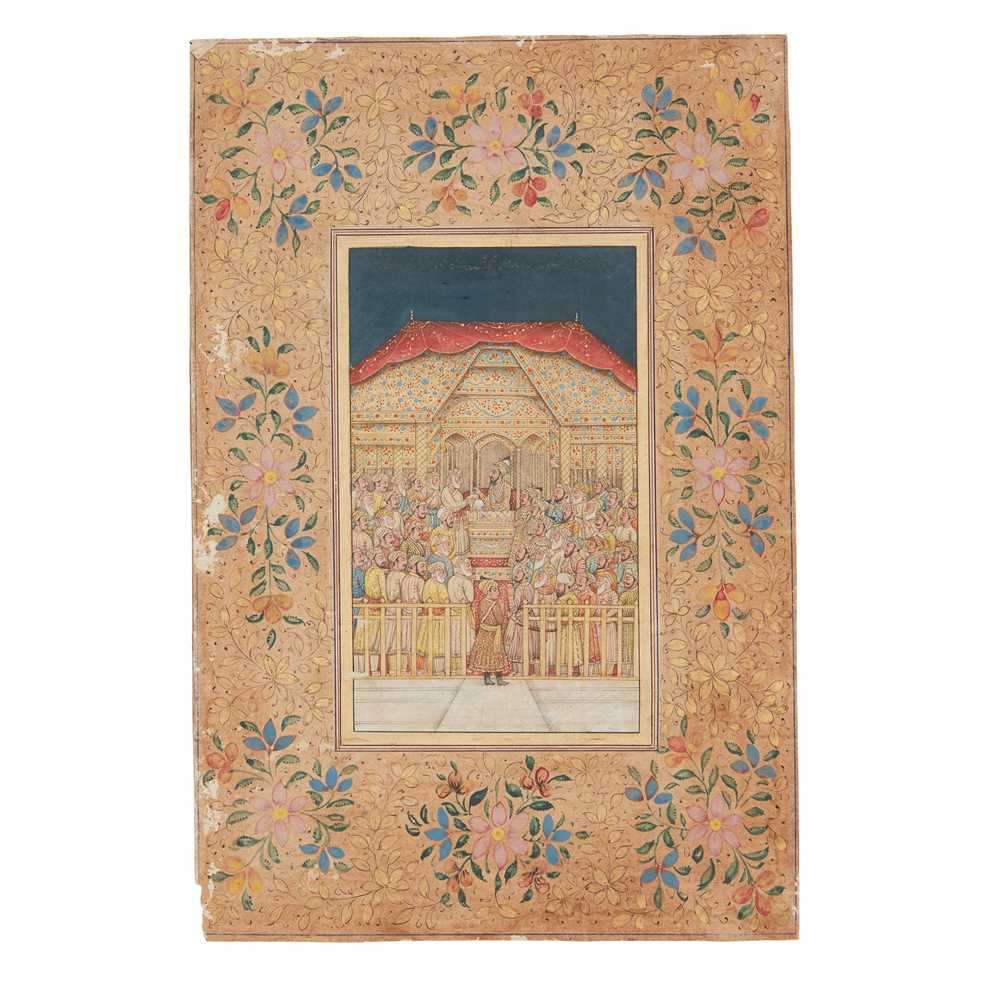 TWO INDIAN MINIATURES MUGHAL EMPEROR 2cc68e