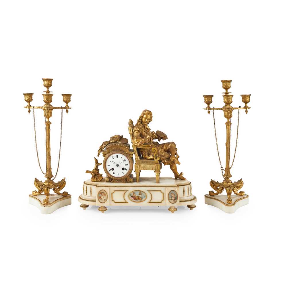 FRENCH GILT METAL AND MARBLE ASSEMBLED 2ccda8