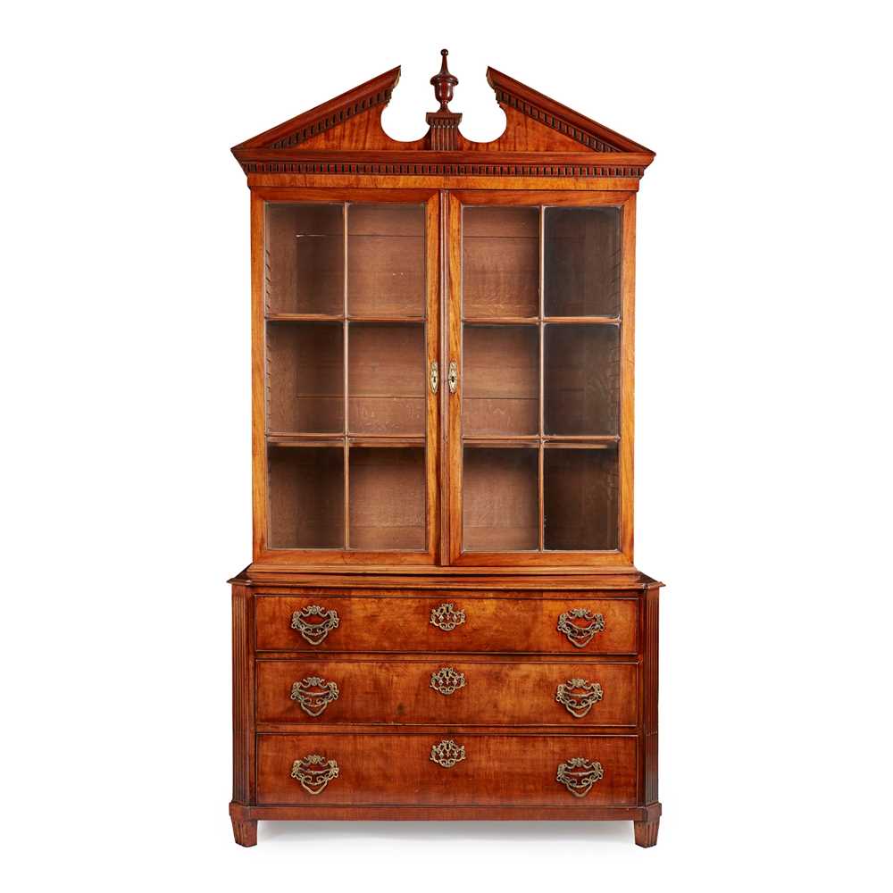 A DUTCH MAHOGANY BOOKCASE ON CHEST LATE 2cd144