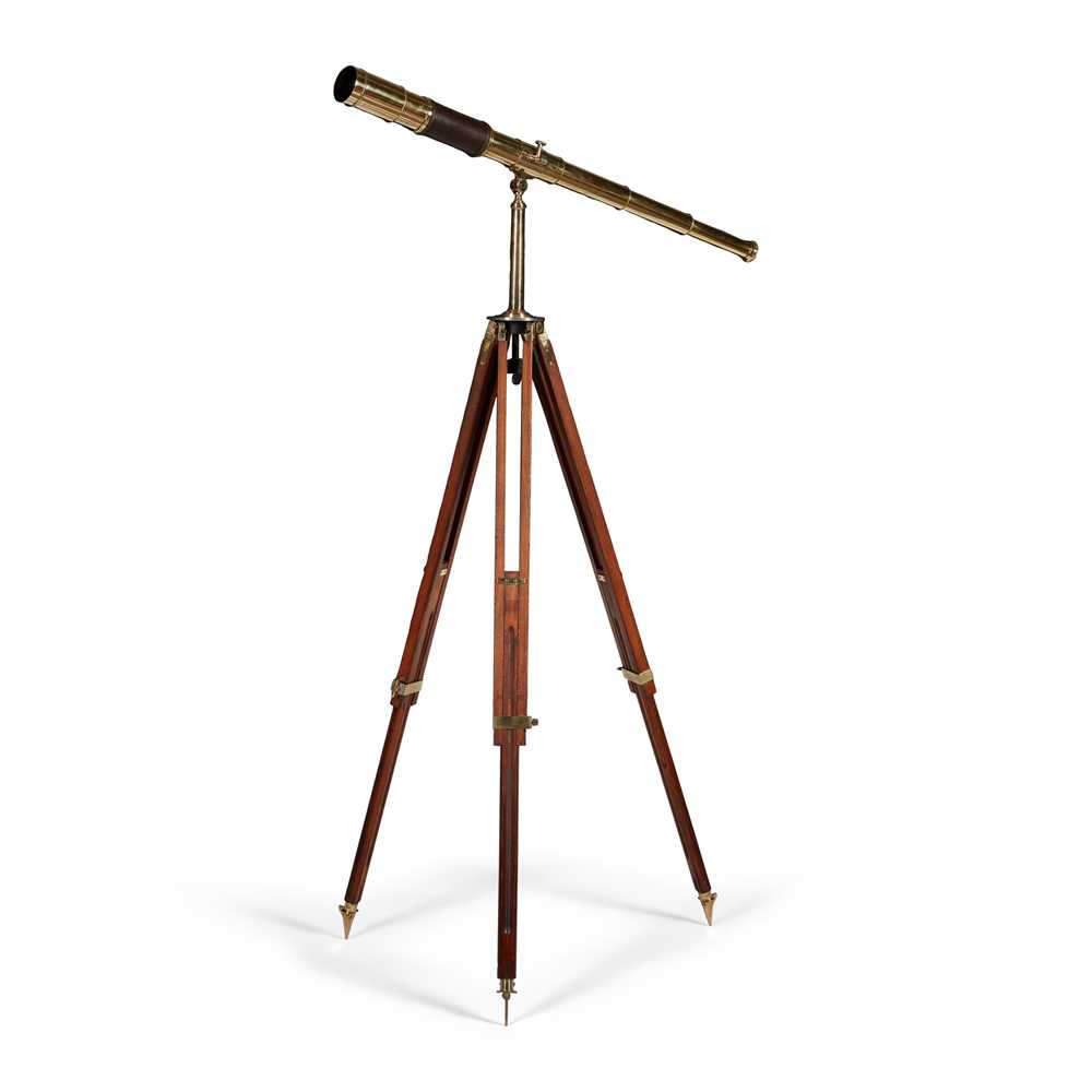 FRENCH BRASS DRAW TELESCOPE AND