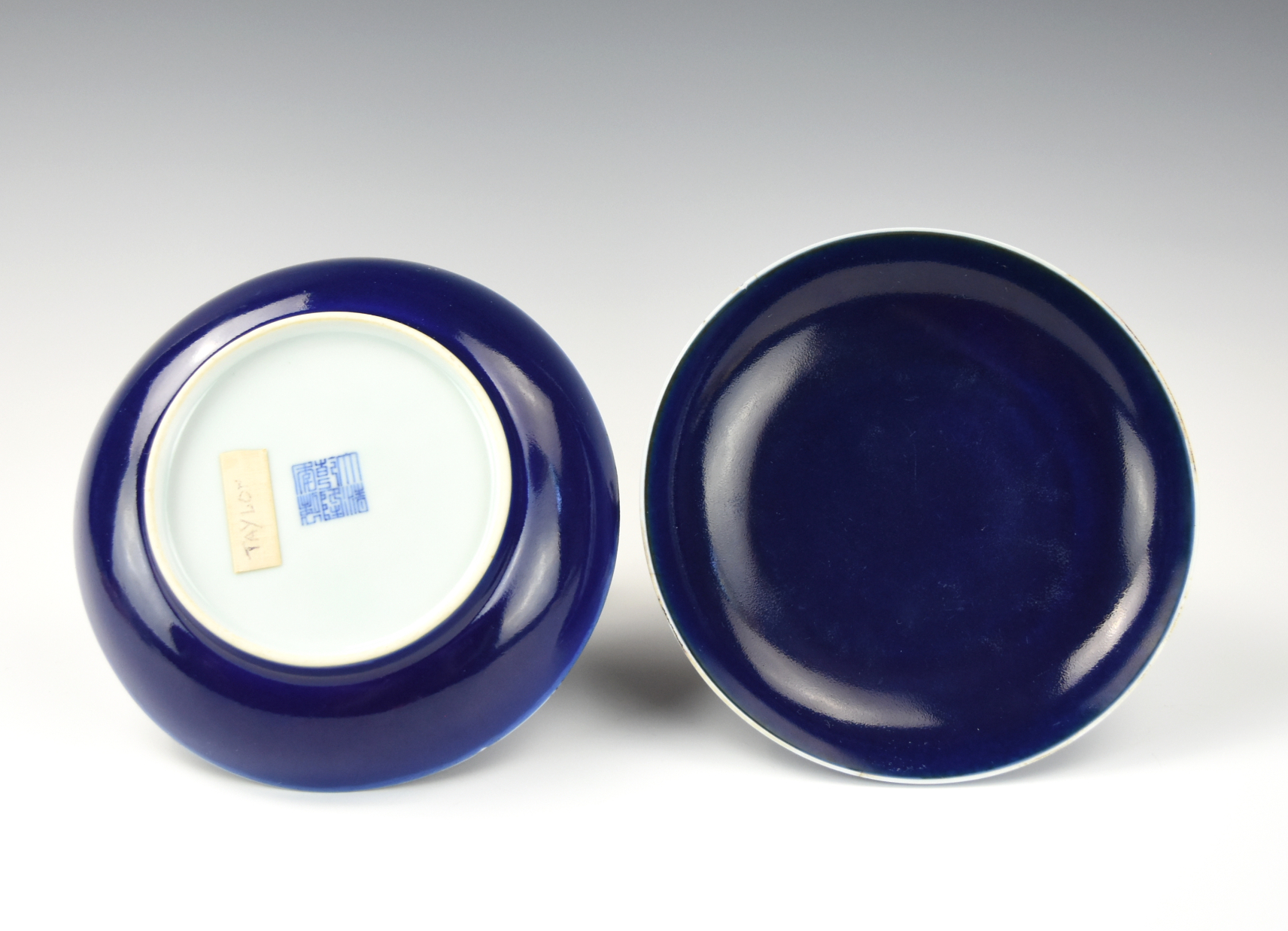 TWO CHINESE IMPERIAL BLUE GLAZE 2ceedc