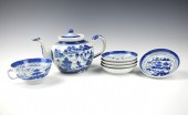 CHINESE BLUE & WHITE TEAPOT SET: 1 CUP,