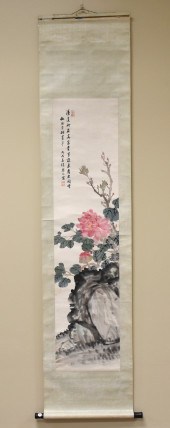CHINESE PAINTING OF PEONY CALLIGRAPHY  2cefde