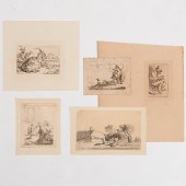 (5) OLD MASTER ETCHINGS, REMBRANDT,