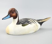 PAINTED WOOD DUCK DECOY, SIGNED Northern