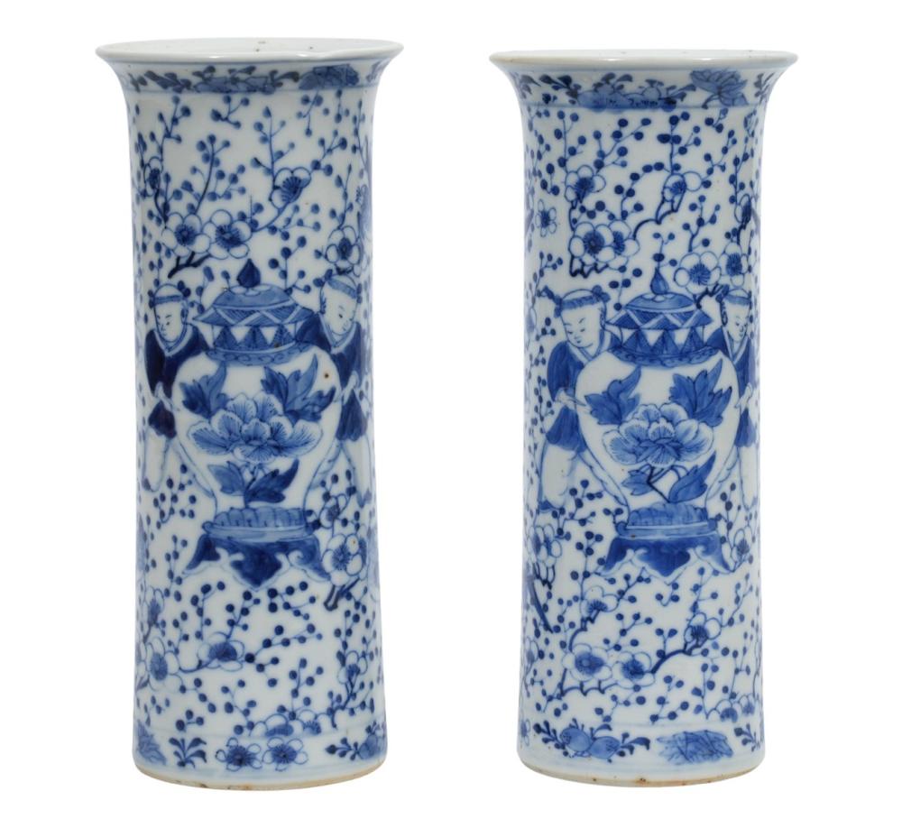 PR CHINESE BLUE AND WHITE CYLINDER 2cf32a