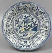 CHINESE BLUE & WHITE CHARGER W/ BIRDS,MING