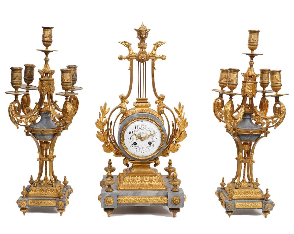 FRENCH EMPIRE GILT BRONZE MARBLE 2cf6fd