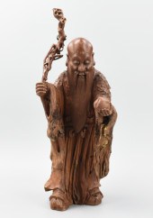 CHINESE WOOD CARVING OF SHOU  2cf829