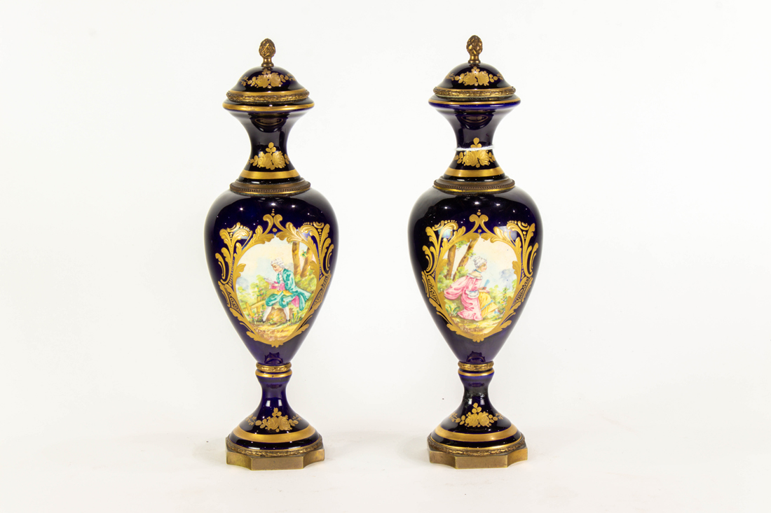 PAIR OF SEVRES STYLE GILT BRONZE 2cdc7f