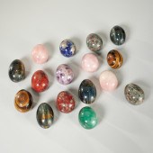 COLLECTION POLISHED NATURAL STONE EGGS