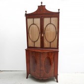 GEORGE III MAHOGANY BOW FRONT BOOKCASE 2ce632
