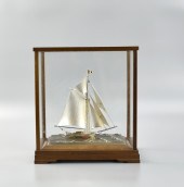 A JAPANESE STERLING SILVER SAILBOAT