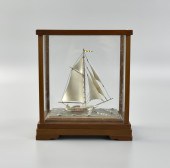 JAPANESE STERLING SILVER SAILBOAT IN