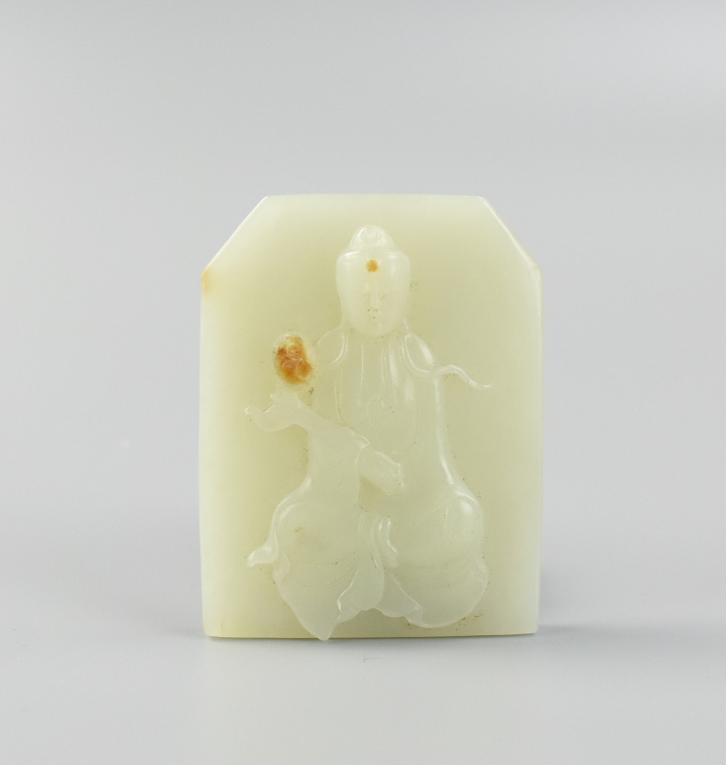 CHINESE WHITE JADE CARVING OF GUANYIN 2ce883
