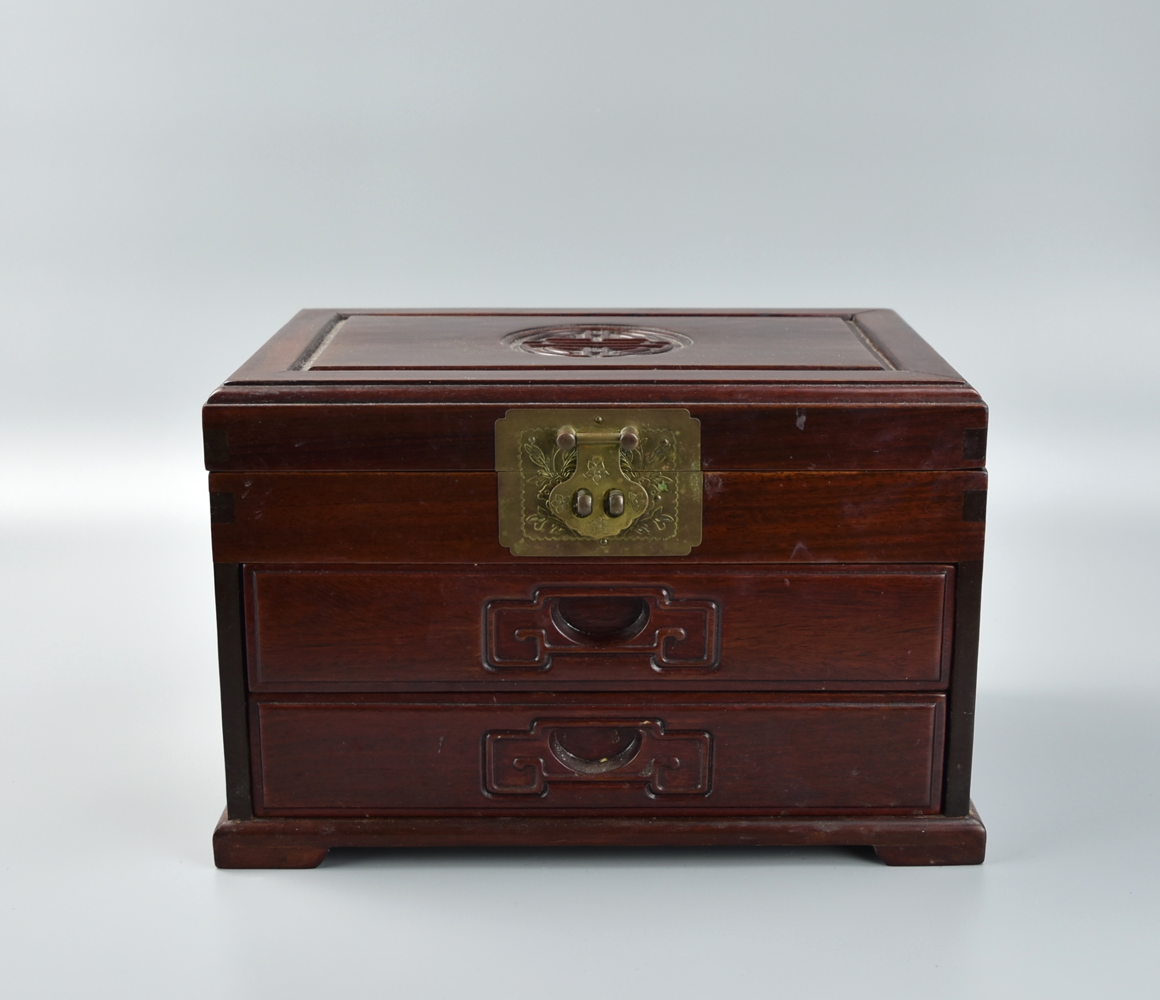CHINESE ROSEWOOD JEWELRY BOX QING 2ce93b