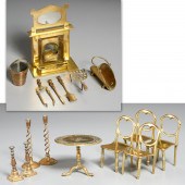 ENGLISH BRASS MINIATURE PARLOR AND HEARTH