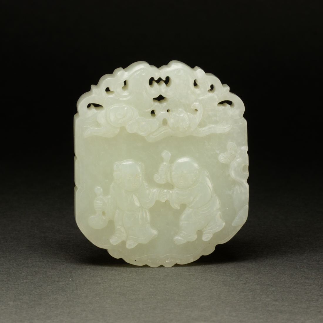CHINESE WHITE JADE PENDANT PLAQUE 2d13bd