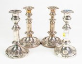 TWO PAIRS OF SHEFFIELD PLATED CANDLESTICKS 2d14c6