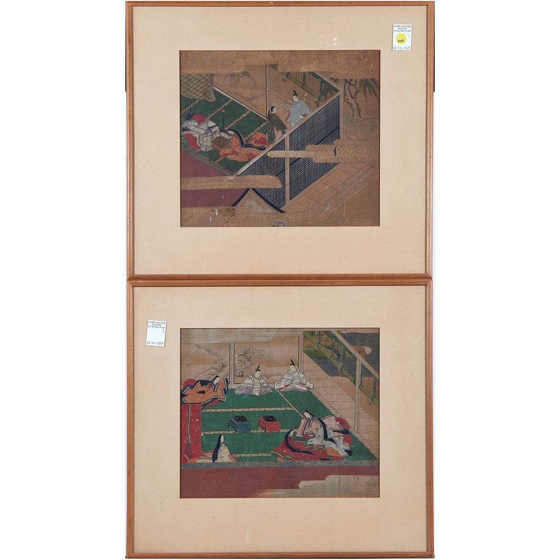  LOT OF 2 JAPANESE WATERCOLOR 2d15a0