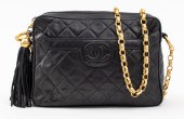CHANEL QUILTED BLACK LEATHER HANDBAG 2d180e