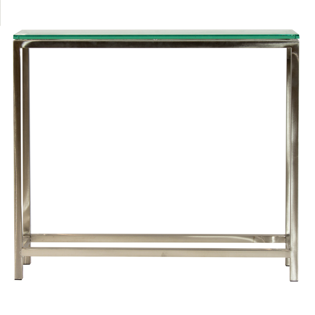 A CONTEMPORARY GLASS TOP CONSOLE 2d1852