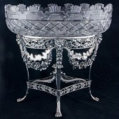 A GEORGE III CUT GLASS AND STERLING 2d1981