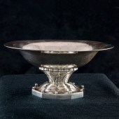 A GEORG JENSEN STERLING FOOTED BOWL