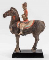 CHINESE PAINTED CERAMIC EQUESTRIAN 2d1ea2