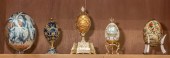 (LOT OF 5) FABERGE STYLE EGG FORM MUSIC