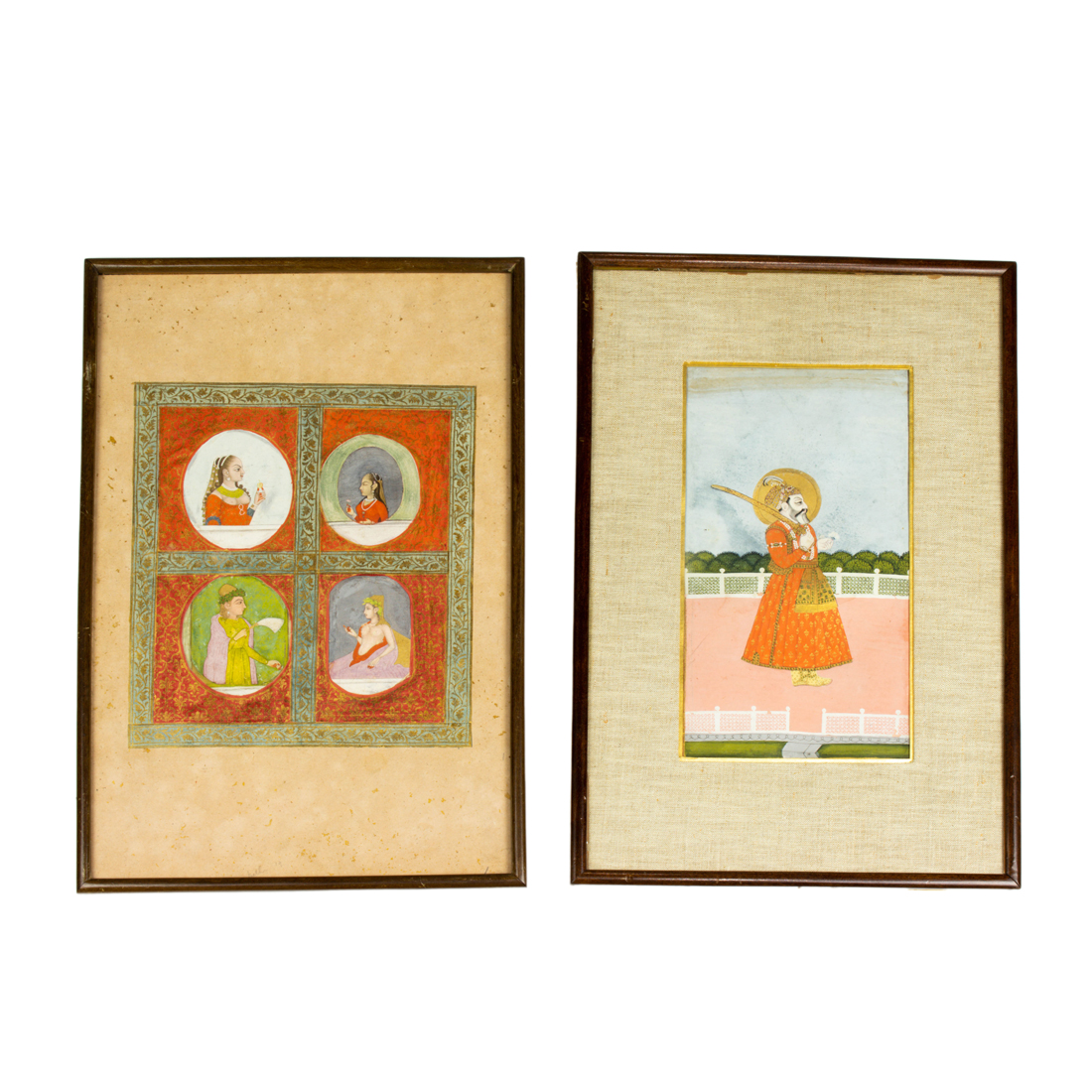  LOT OF 2 INDIAN MINIATURE PAINTINGS 2d21c4
