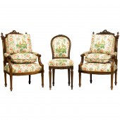 (LOT OF 3) SUITE OF LOUIS XVI STYLE