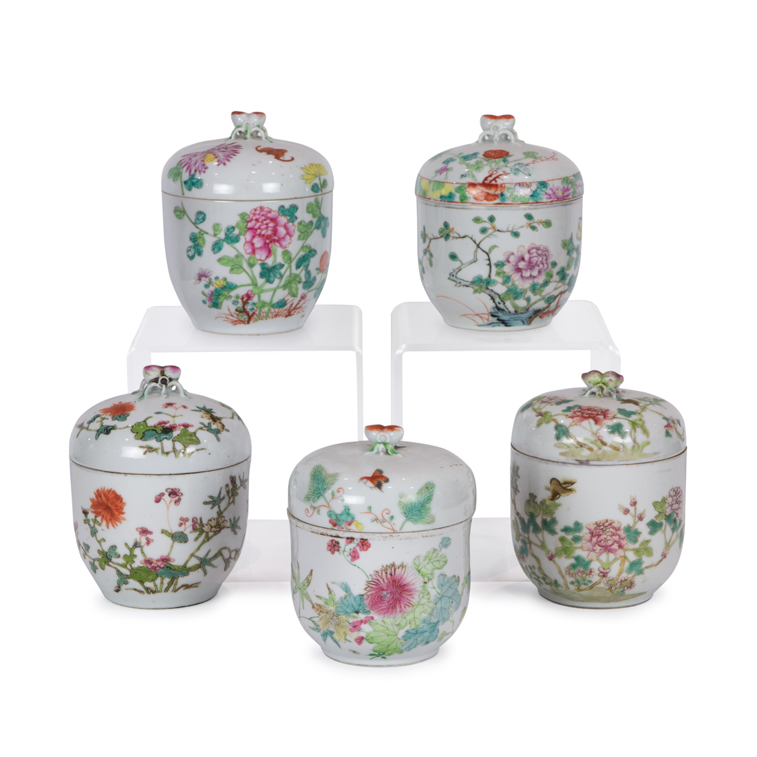 (LOT OF 5) CHINESE FAMILLE ROSE