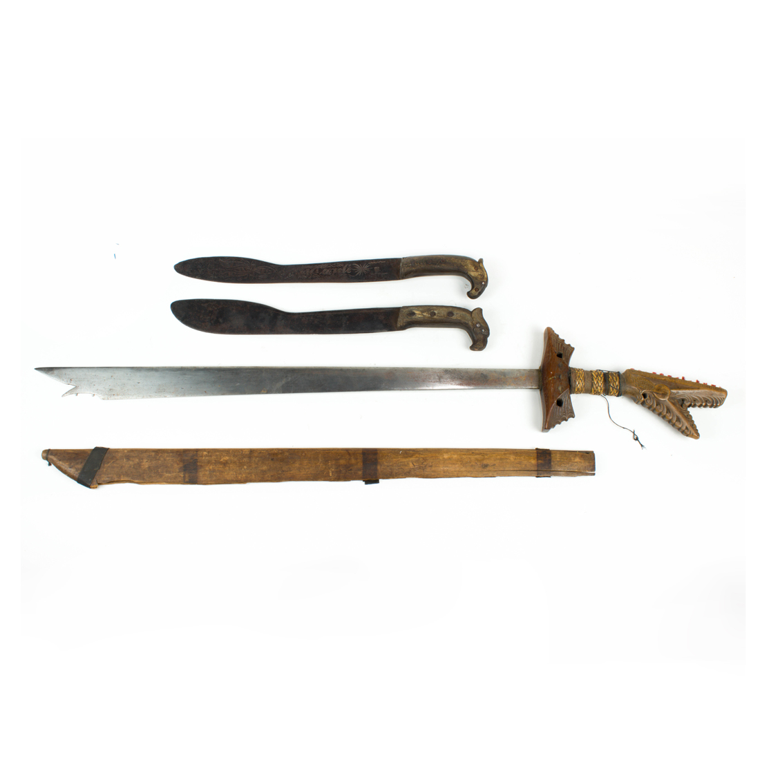  LOT OF 3 ETHNIC SWORDS THE LARGEST 2d2692