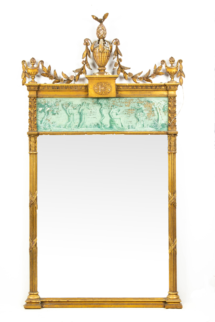 A NEOCLASSICAL EGLOMISE GILTWOOD 2d26aa