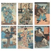 A GROUP OF SIX EDO PERIOD JAPANESE 2d0b50