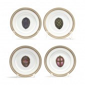 SET OF FOUR LIMOGES FABERGE IMPERIAL