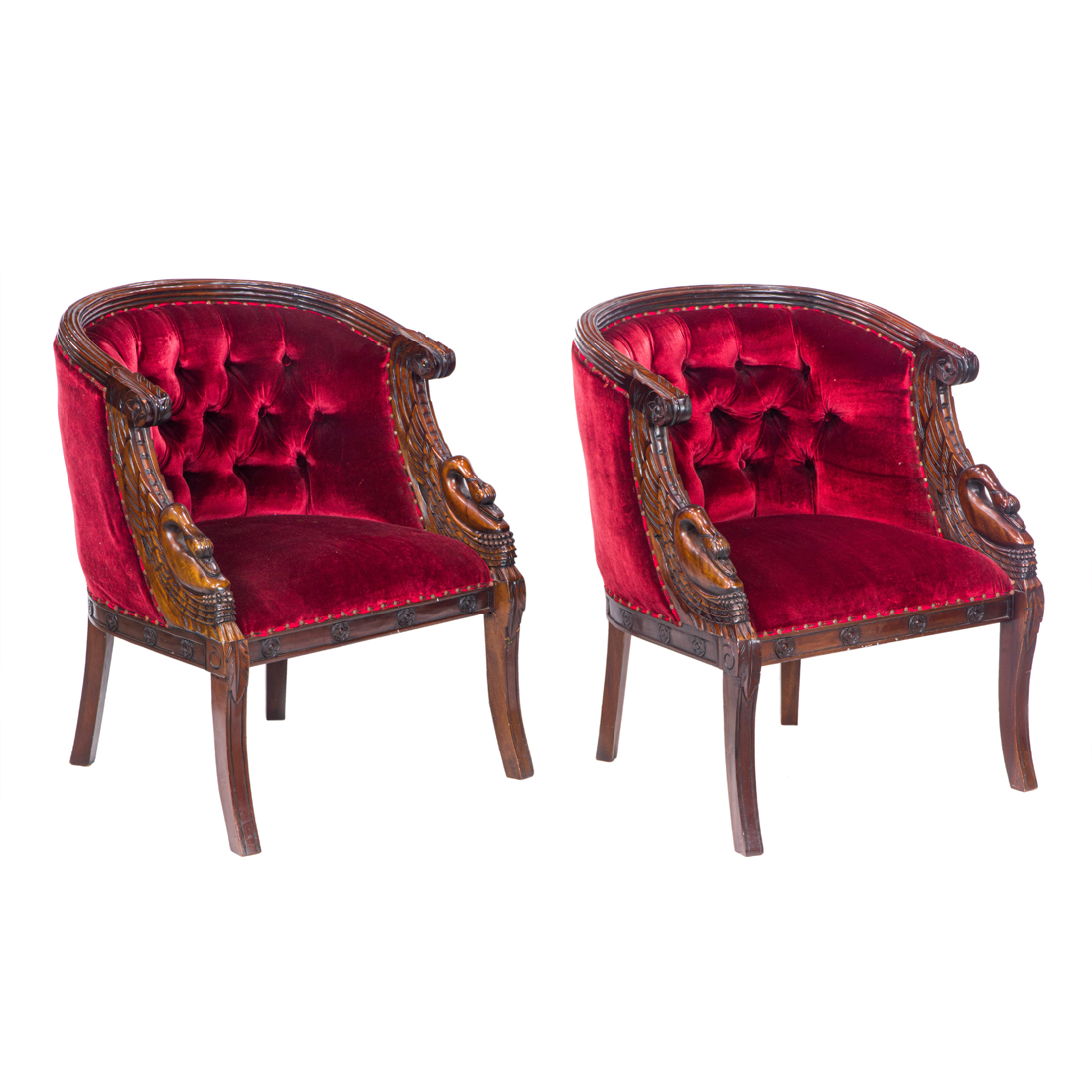 A PAIR OF FRENCH EMPIRE STYLE MAHOGANY 2d1238