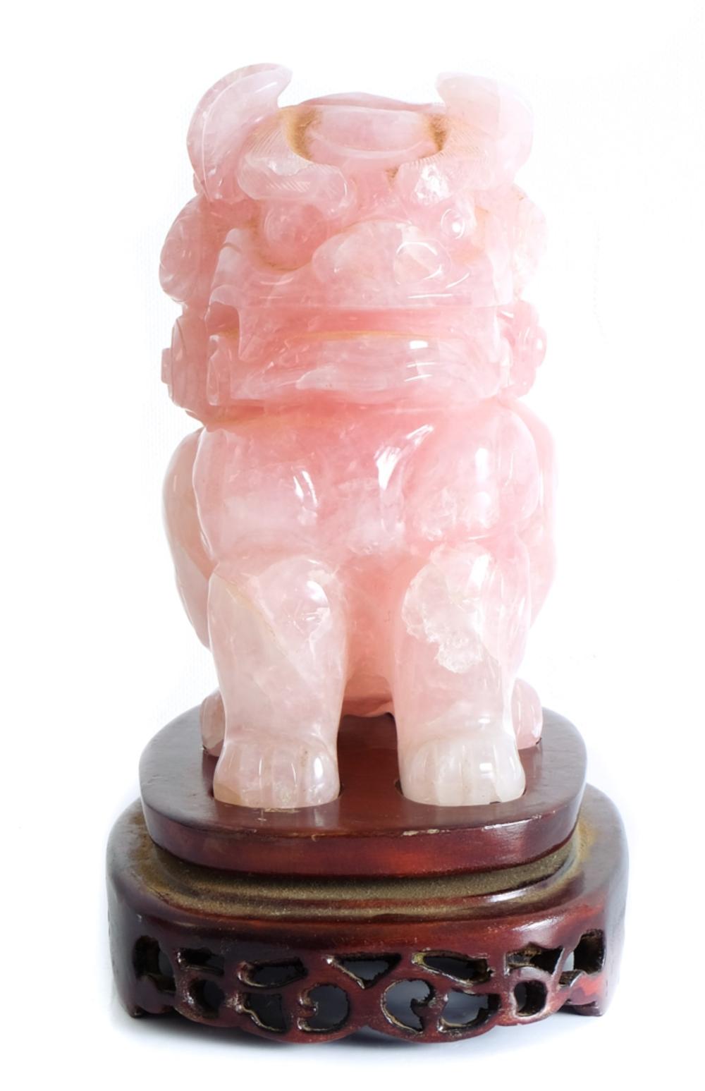 CHINESE ROSE JADE CARVED SCULPTURE 2d504c
