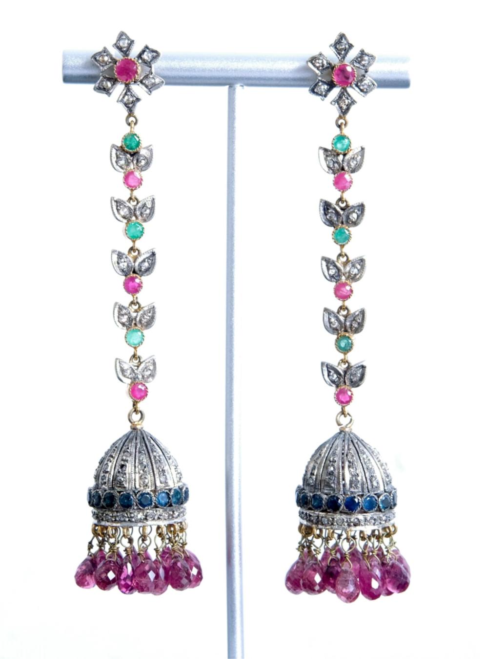 PAIR, MUGHAL STYLE GOLD SILVER