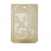 CHINESE WHITE JADE PENDANT PLAQUE 2d2bbe