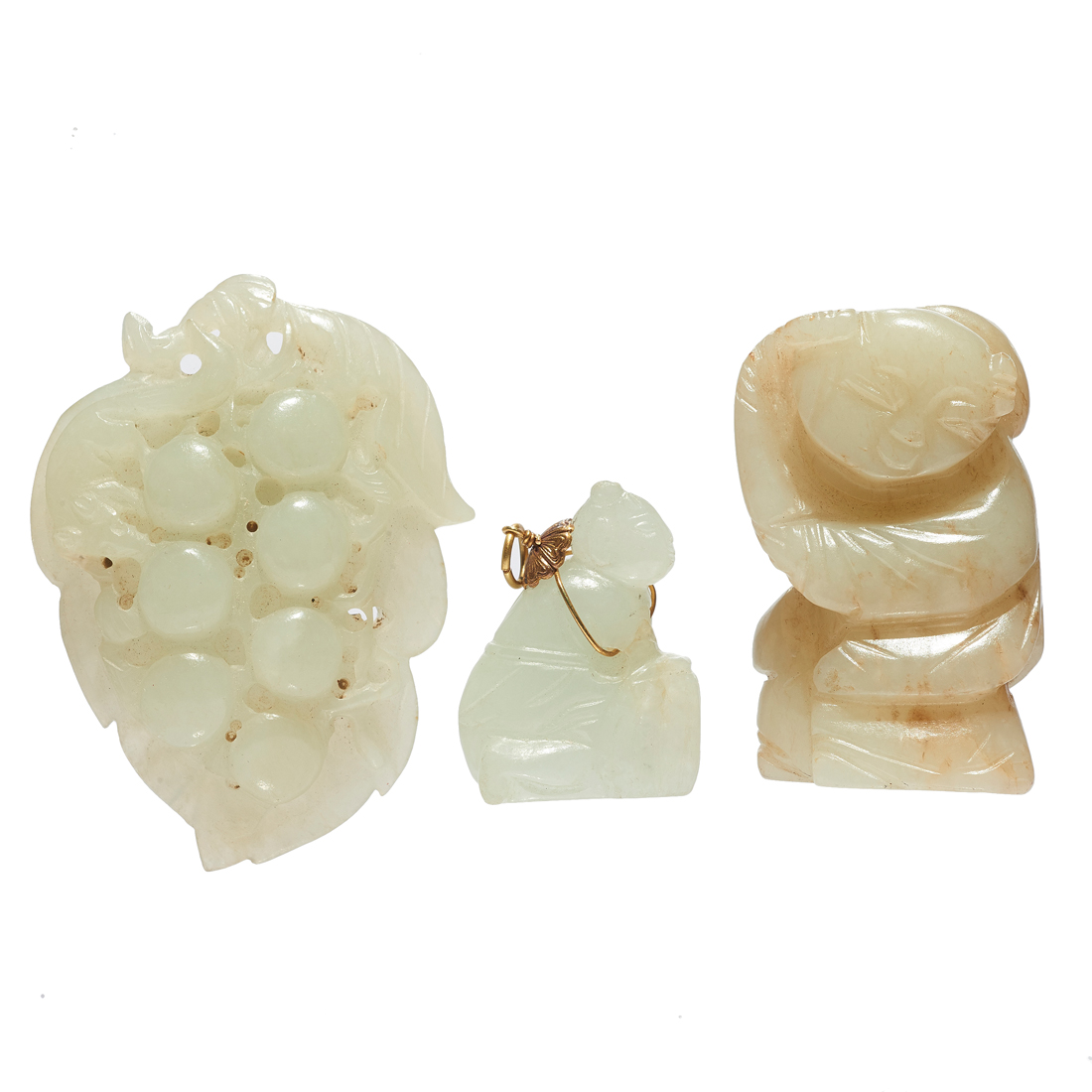  LOT OF 3 CHINESE CELADON JADE 2d3166